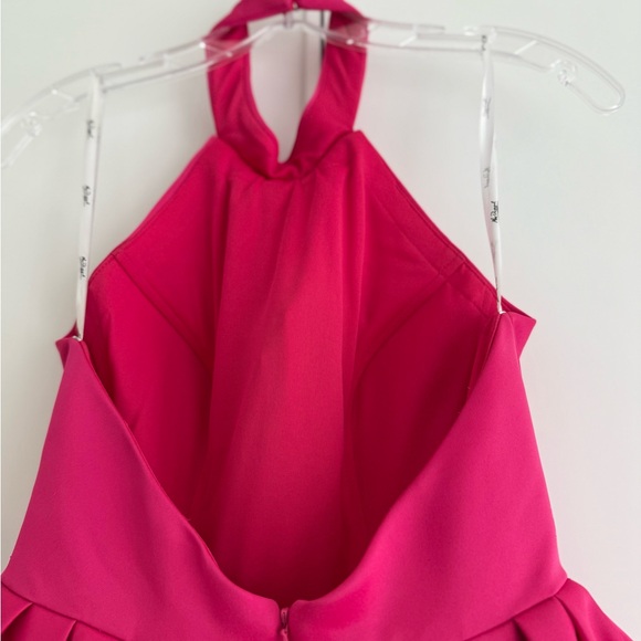 Mac Duggal High Nech Sleeveless Bubble Hem Mini Dress Fuchsia Size 2 - Picture 11 of 17